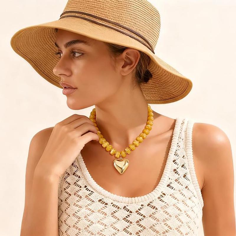 1Pcs Chunky Summer Beach Statement Jewelry Gifts Boho Colorful Acrylic Beaded Choker Necklace For Women