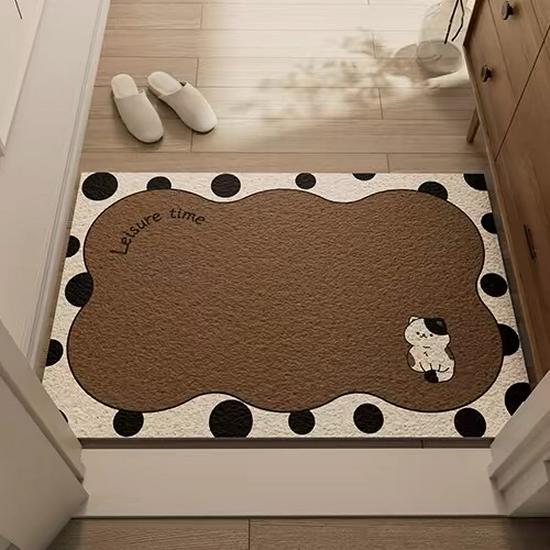 Cartoon Style Wear-Resistant Entrance Door Mat - Easy To Clean Silk Loop for Scraping Mud and Wiping Shoes.