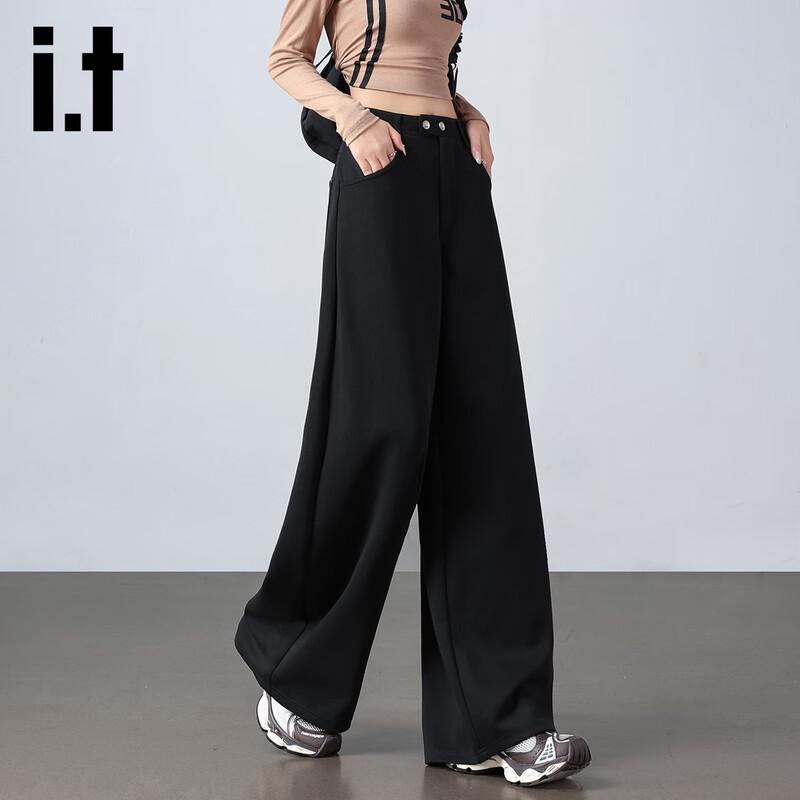 Izzueit Women's High-Waist Wide-Leg Trousers