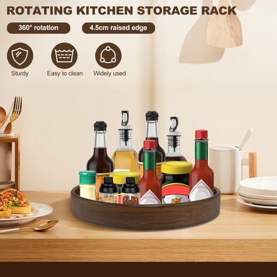 360 Draaiend Houten Dienblad Kruiden Opbergrek Voorraadkast Draaiplateau Lazy Susan Keuken Kruidenorganizer Accessoires