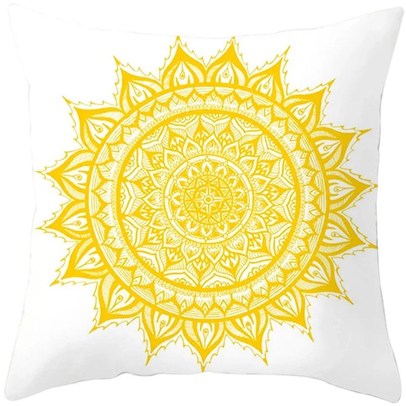 Summer Yellow Pineapple Leaf Print Pillow Case Home Decor 100% Polyester Throw Pillow Cover for Sofa Funda Cojin 45*45 Cushions