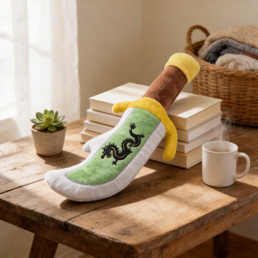 Creative Large Sword Plush Pillow With Embroidered Characters For Kids Gift