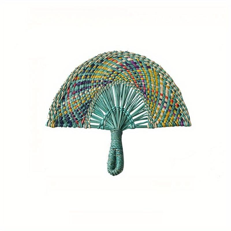 1 Pezzo Ventaglio decorativo intrecciato in erba marina fatto a mano in stile nordico per decorazione esterna e domestica, regalo per le feste
