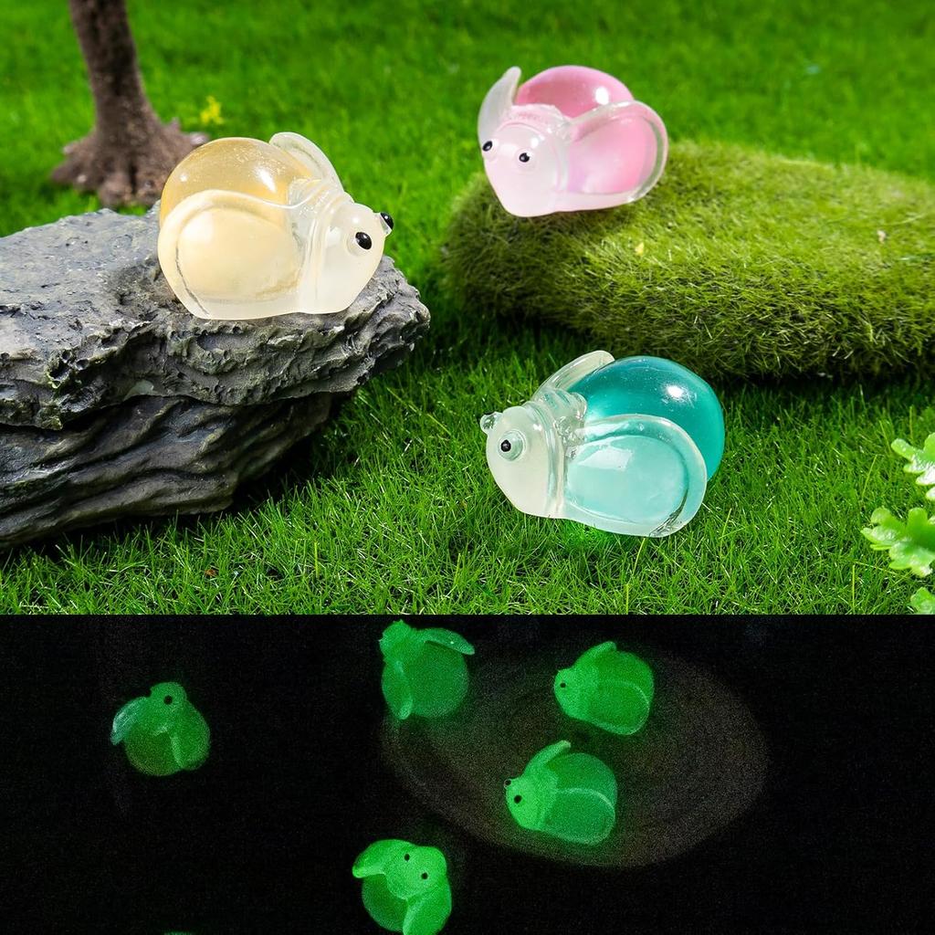 10/20Pcs Luminous Mini Resin Fireflys,Glow In The Dark Glowworm Tiny Insect Animals Figures For Diy Fairy Garden Glass Container