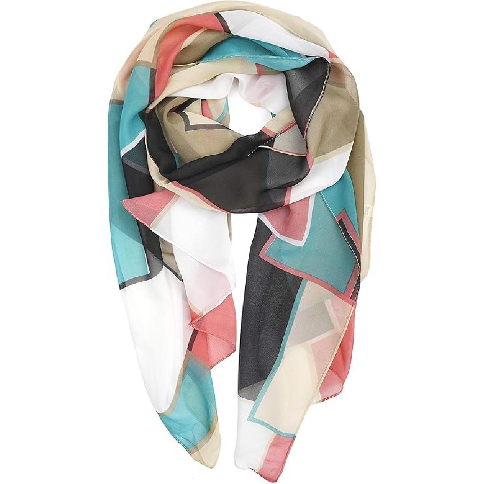 TWÓJ UŚMIECH Damski/Kobiecy Lekki Szal Szal z Mieszanki z Nadrukiem Kwiatowym/Jednokolorowy Na Sezon Wiosenno-Letni