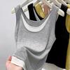 Modal Two-Piece Loose Camisole Vest for Women - Plus Size, Slimming, Versatile Sleeveless Top.