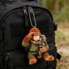 Monkey Keychain Cute Baby Monkey Acrylic Charm 2D Monkey Holding Plush Toy Hanging Pendant for Backpack Purse Car Keys