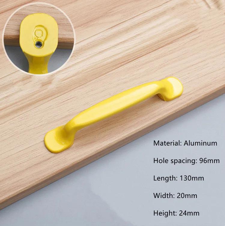 Modern Simple Aluminum Colorful Furniture Handles Children's Room Cabinet Door Handles Drawers Wardrobe Knobs Home Decoration