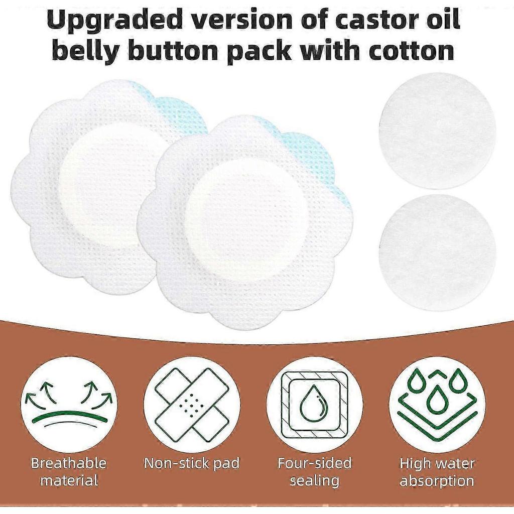2025 Latest Model 100pcs Castor Oil Pack Wrap for Belly Button, Disposable