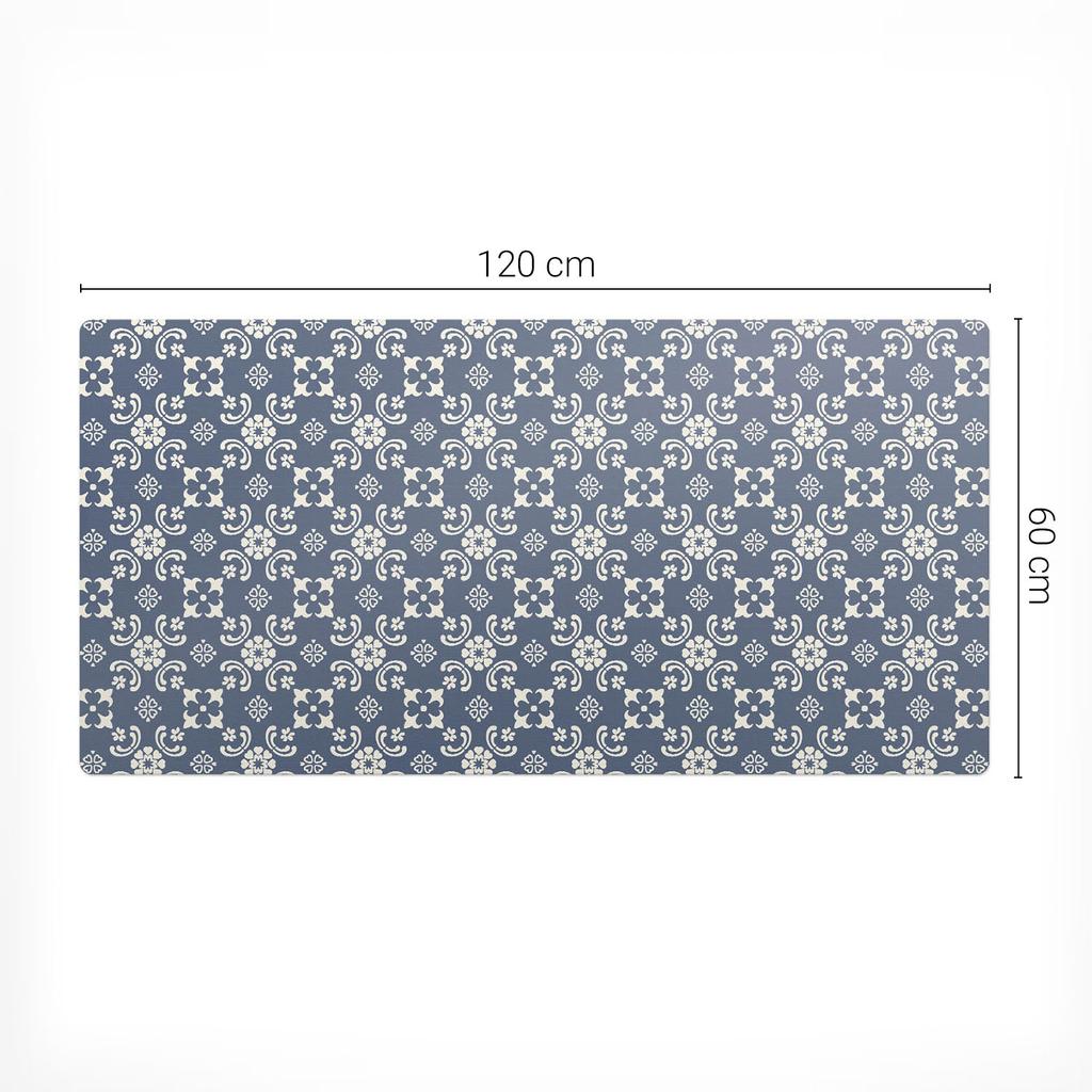 Protective Tabletop Mat for Company Office Floral Ornament 120X60 Cm