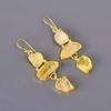 Citrine Gemstone Gold Plated Elegant Electroformed Dangle Drop Earrings Jewelry V-116