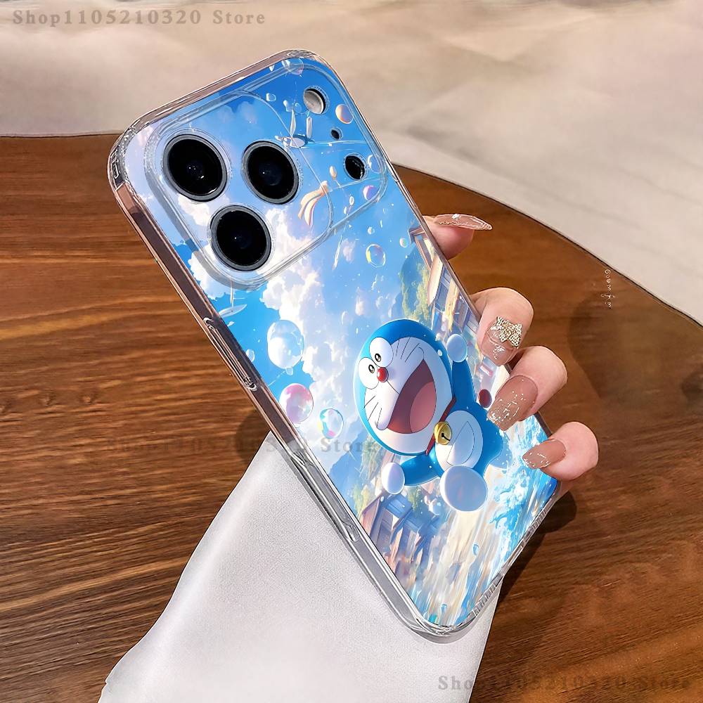 D-Doraemon Anime Phone Case For iPhone 16,15,17,12,13,14,11 Max,Pro,Plus,X,XS,XR,SE4,E Mini Transparent Cover