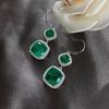 Tancise Jewelry S925 Sterlingsilber Smaragd Ohrringe Wind Übertriebene Fransenohrringe Retro Accessoires.