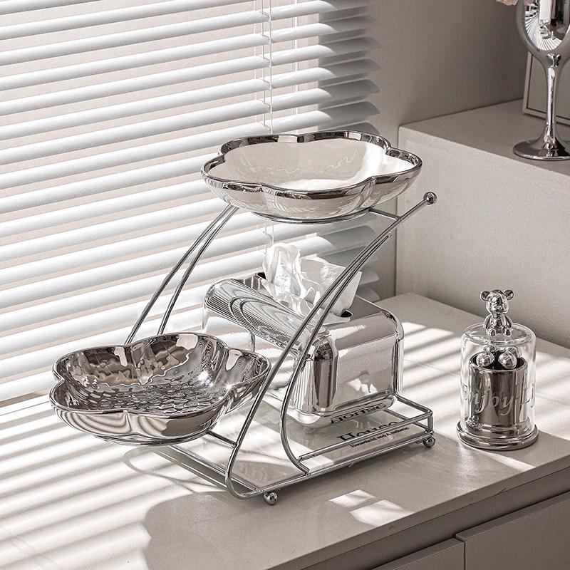 Light Luxury Ceramic Round Shallow Serving Plate