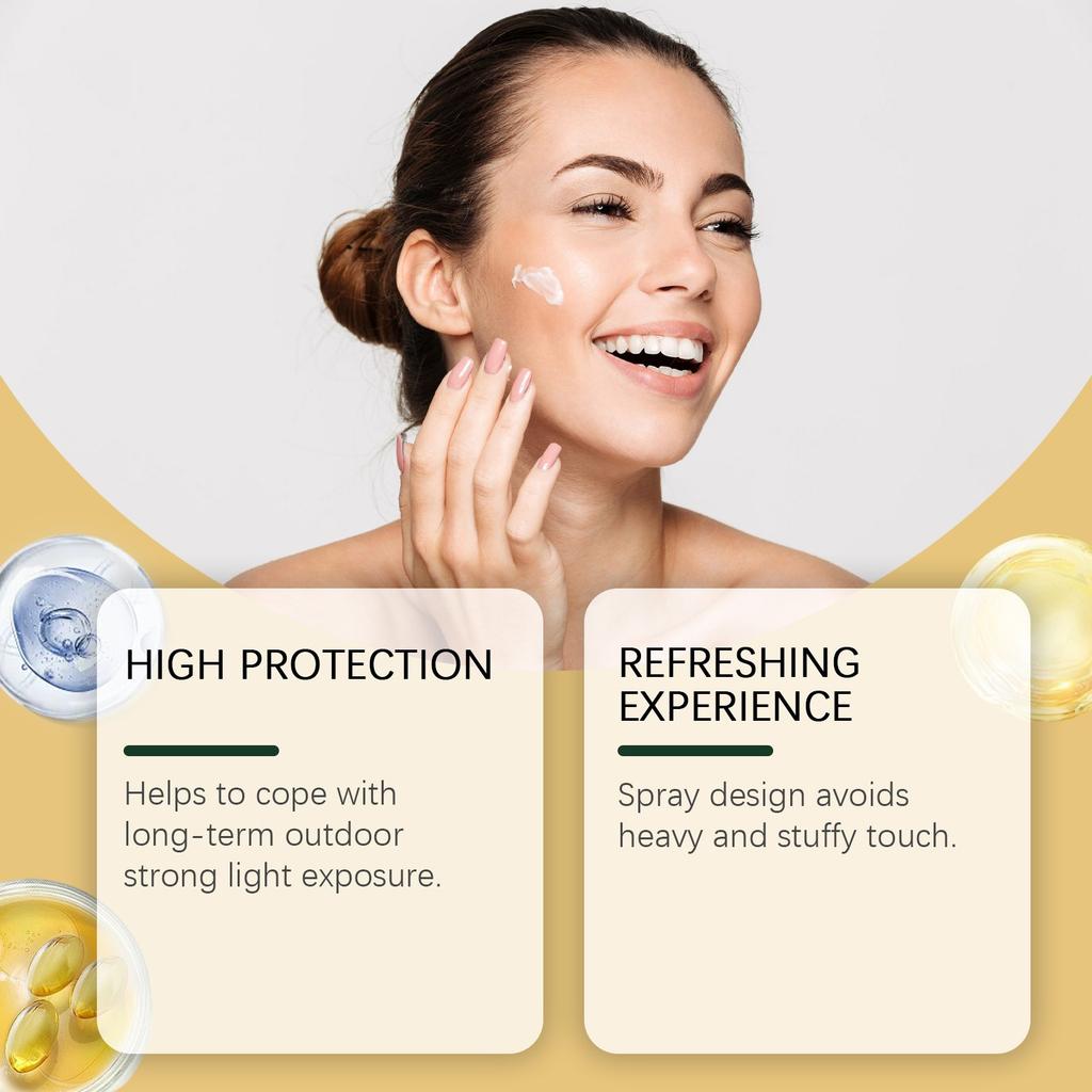 Sprej na opalování na obličej - Vodotěsný fixační sprej na make-up, Dlouhotrvající fixační sprej na make-up, Dokončovací sprej na make-up 100 ml