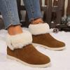 New Foreign Trade Large Size Autumn and Winter New Low Tube Suede Cotton Shoes Snow Shoes Low Top Plush Edge Women's Boots