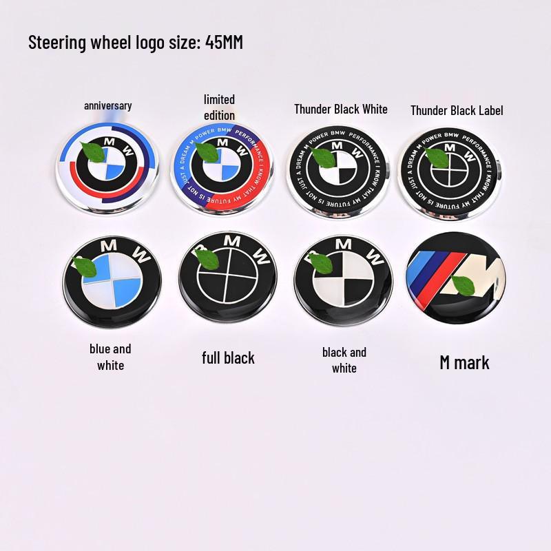 45mm Steering Wheel Emblem Sticker for BMW 3, 5, 7 Series & X Models