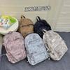 Schoolbag simple foreign style tie-dye backpack new trendy and cool texture large capacity computer backpack junior high school student schoolbag