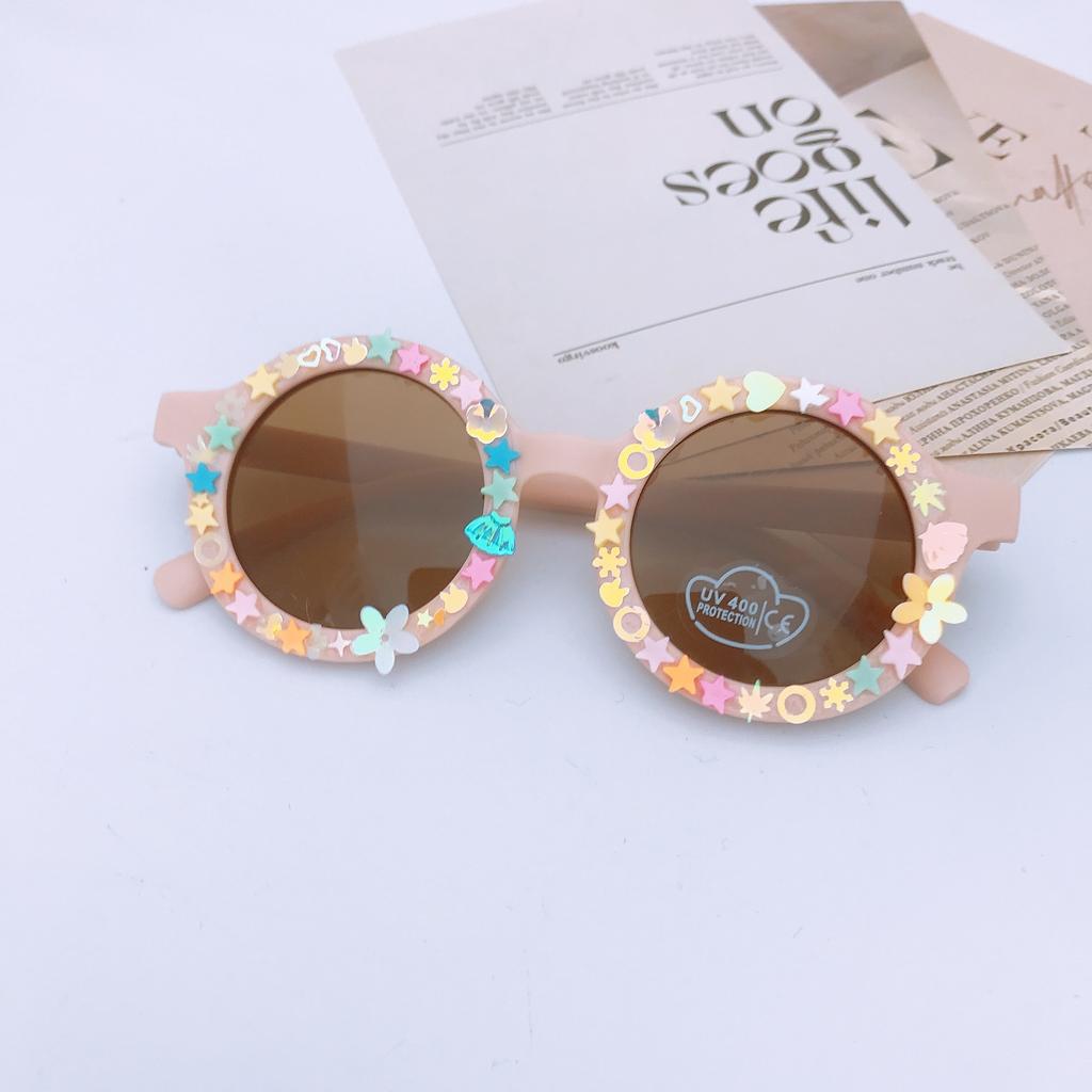 Children'S Sunglasses Diy Cute Glasses Ocean Piece Jewelry Accessories Beach Sunglasses Girls Glasses