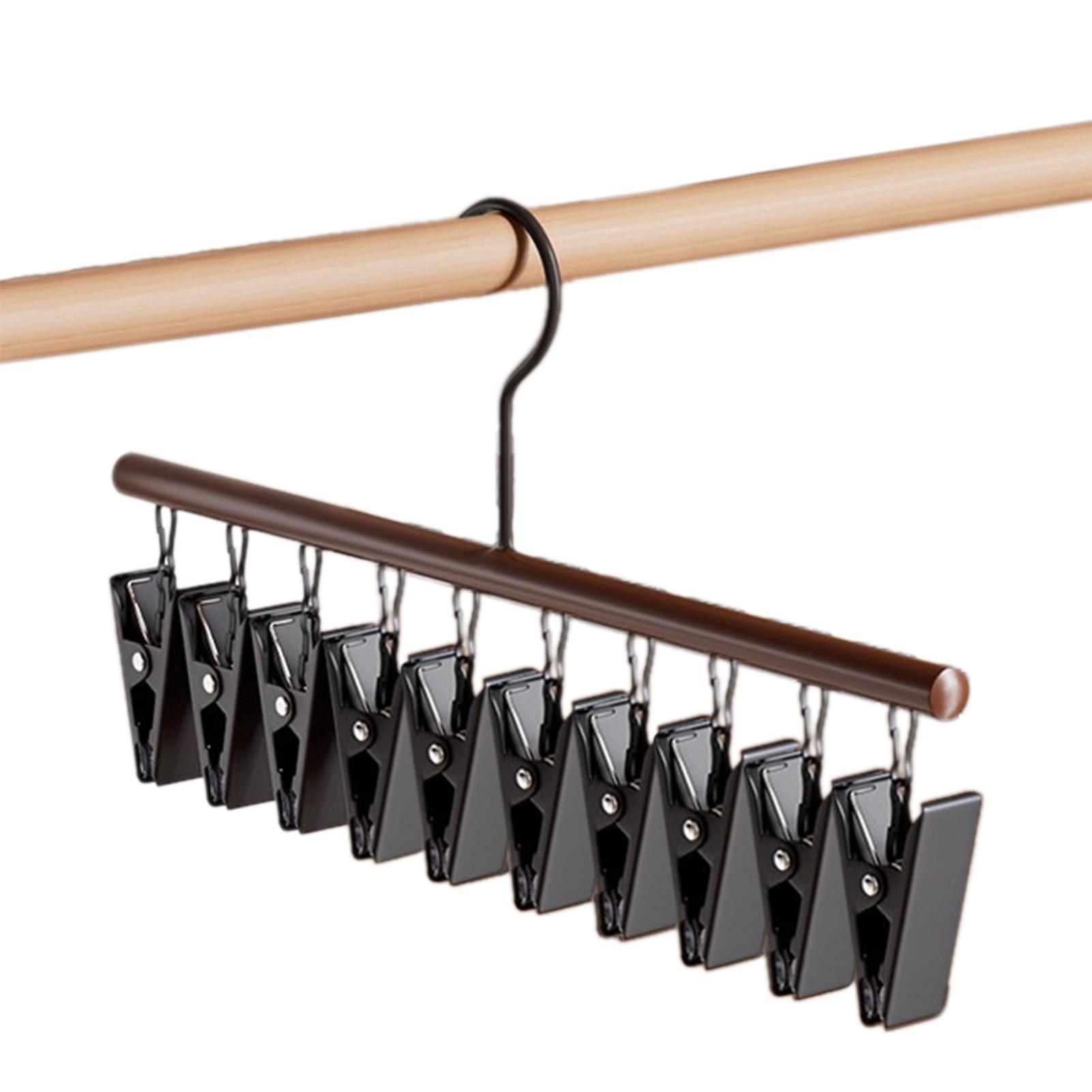 Clothes Drying Hanger with Multi Laundry Pegs for Balcony-drying Socks Laundry Clothesline Hanging Rack Anti-slip Wardrobe Clip