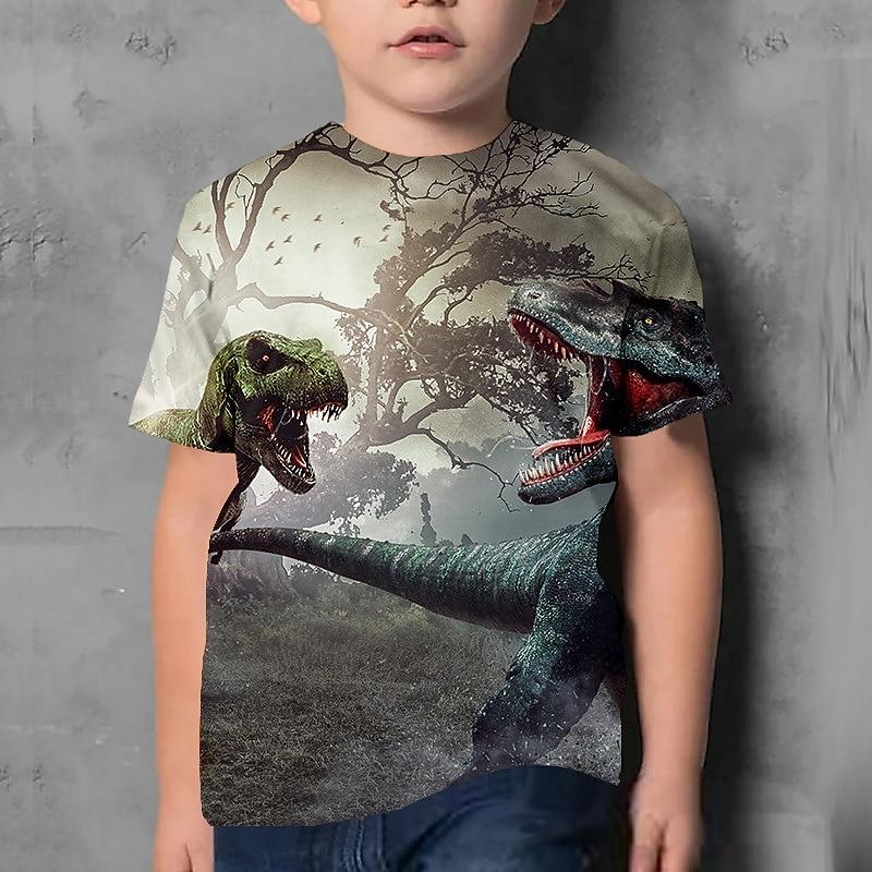 

3D Pattern Animal Print Children s T-shirt Short Sleeved Summer Sports Fashion Street Casual Top 110
