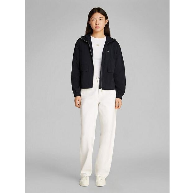 Куртка женская Calvin Klein ветровка из хлопка и нейлона черный/белый