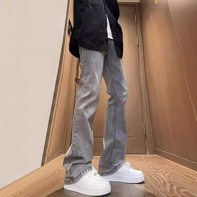 American-style Washing Jeans Men's Summer New Pants Haze Grey Slim Fit Straight Pants