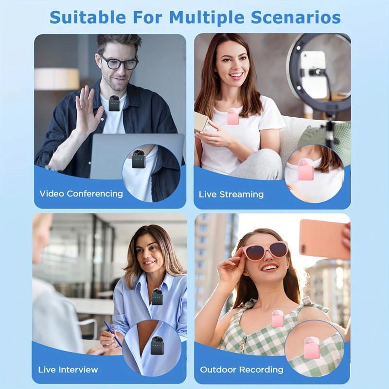 Professional Wireless Microphone System  USB-C Charging Silent Recording Capabilitymodern Design Perfect For Streaming And Calls