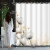 Abstract Golden Plant Petals Shower Curtain - Floral Design With 12 Hooks | Polyester Fabric, Bathroom Decor & Accessories