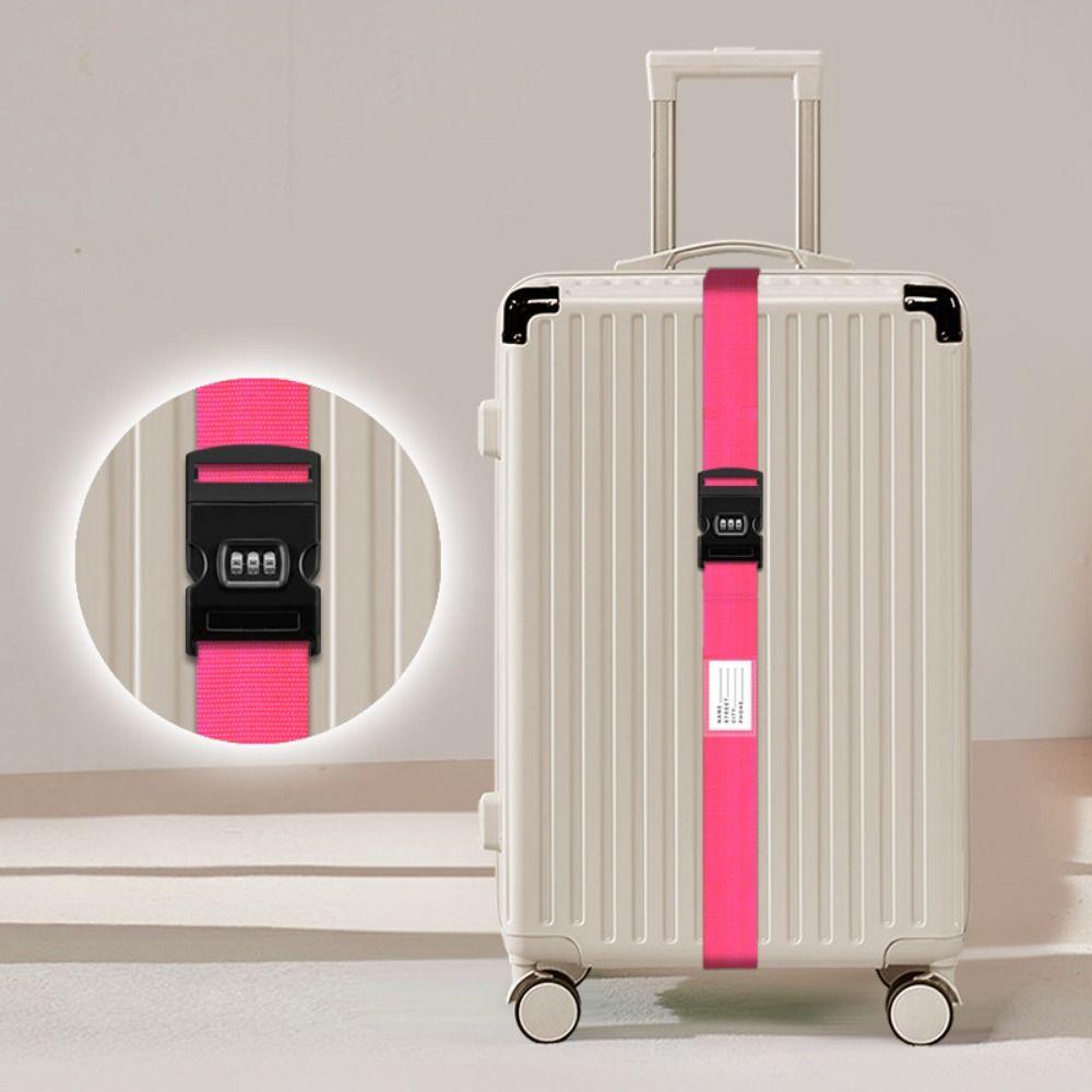 Password Lock Luggage Buckle Strap Name Sticker Anti-lost Travel Suitcase Accessories Durable Adjustable Baggage Belts