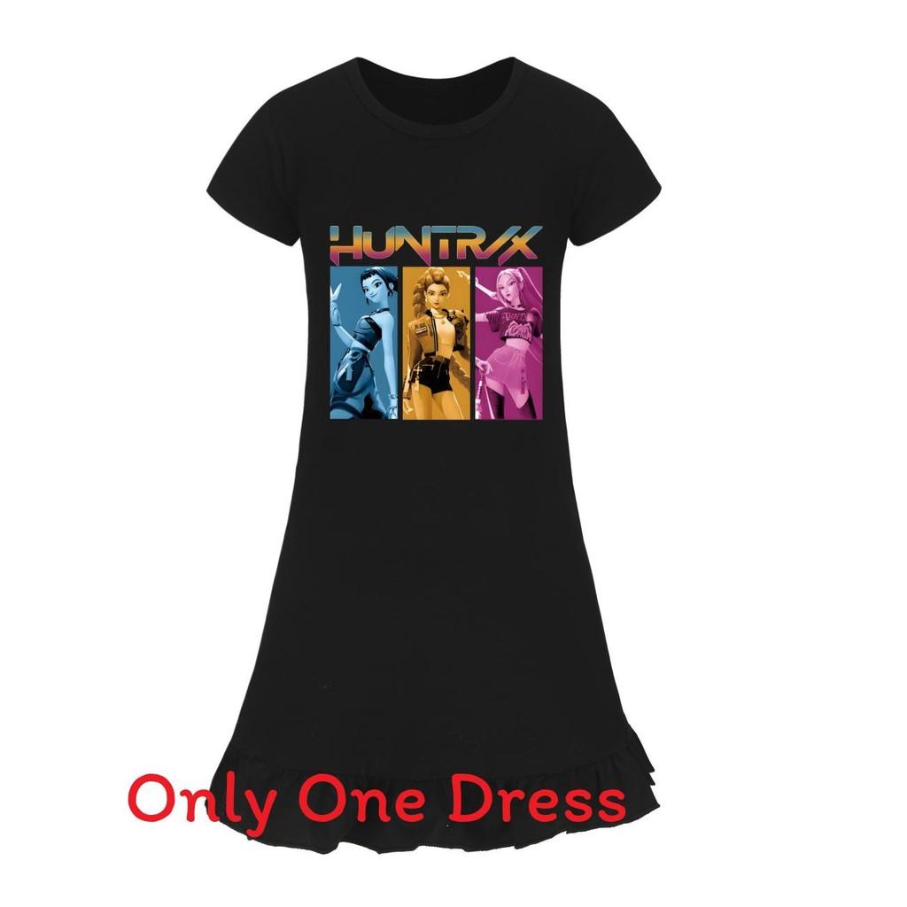 Hunters Demon Kpop Girl Sleep Dress With Ruffle Skirt For Kids Lounge Sleep And