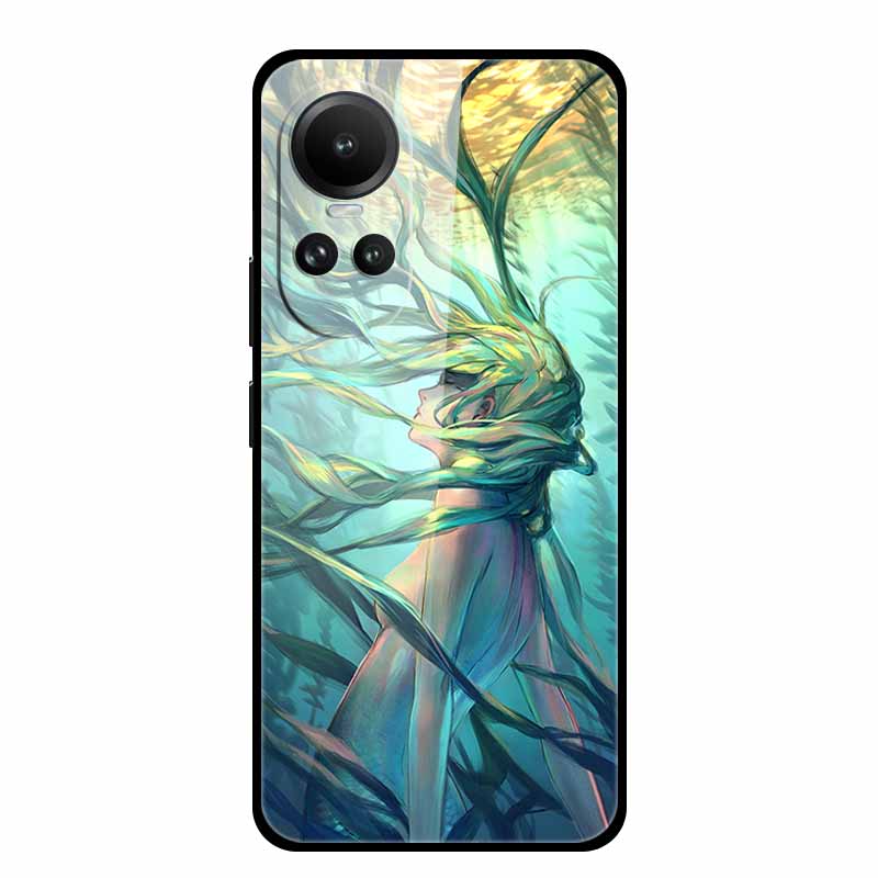 Tempered Glass Case For Oppo Reno10 Pro Cover Reno 10 5G Fashion Hard Back Cover for Oppo Reno 10 Pro 5G Reno105G Case Lion Capa