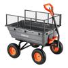 VEVOR Garden Dump Cart, 544 Kg Poly Dump Cart, Garden Carts Dumps Wagon with Storage Fence, 2-in-1 Convertible Handle