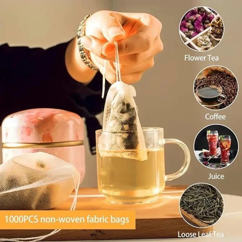 300/50PCS Disposable Tea Filter Bags Non-woven Fabric Tea Bag with Drawstring Kitchen Filter Paper for Coffee Herb Loose Tea