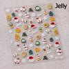 Gold Stamped White Christmas Tree Snowflake 3D Self Adhesive Nail Art Stickers Santa Claus Elk Xmas Cartoon Cute Manicure Decals