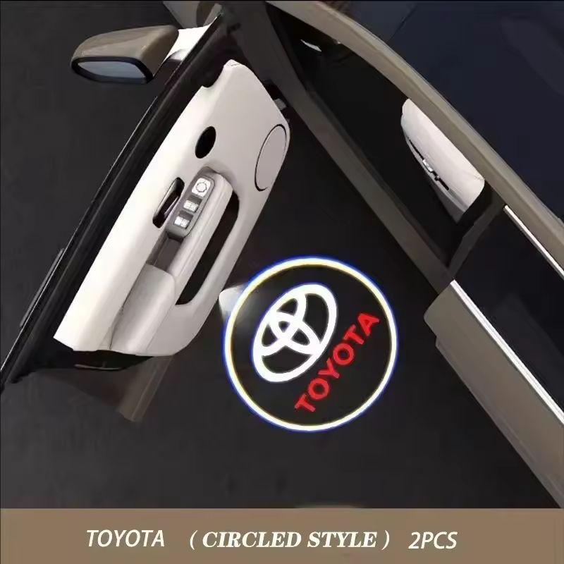 2Pcs LED Car Door Logo Projector Lamps Welcome Light For Toyota Corolla Yaris Aygo Prius RAV4 Crown CHR Camry Auris Verso