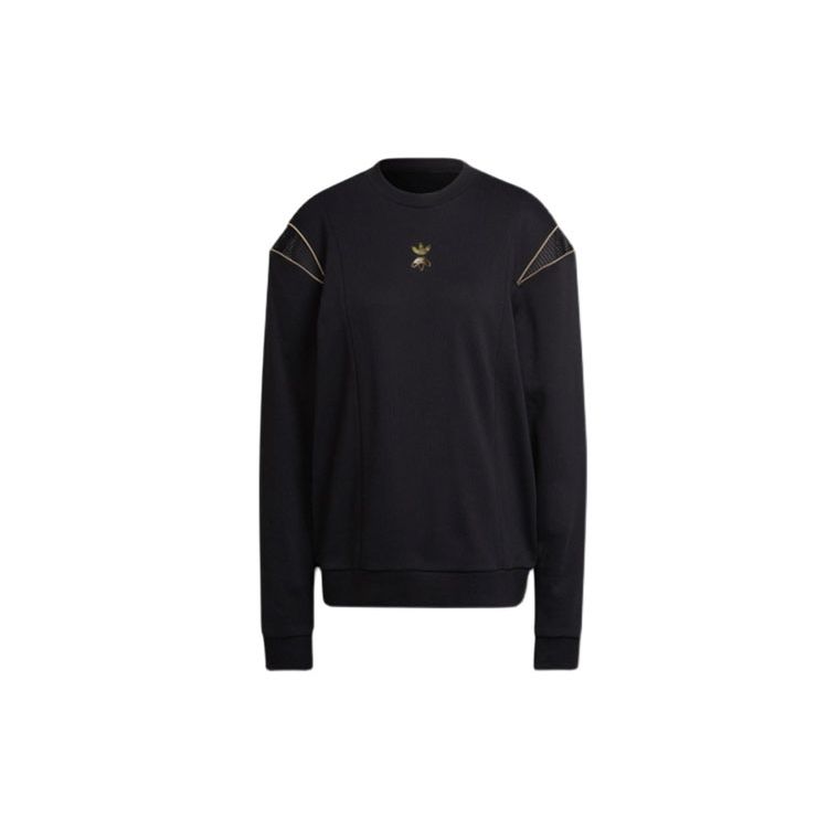 Adidas Женский свитшот Originals с логотипом Trefoil, круглый вырез, черный HG6680 32
