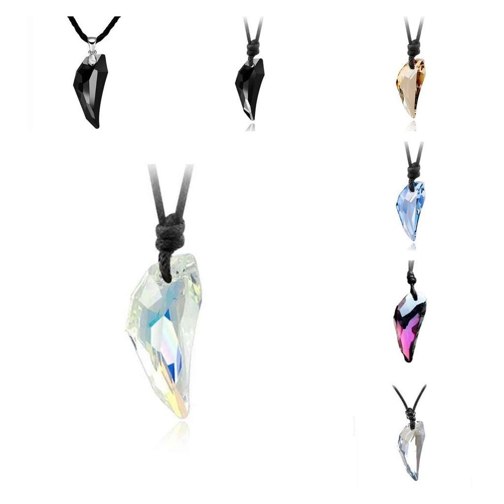 Stylish Korean Short Necklace For Men And Women Artificial Crystal Pendant