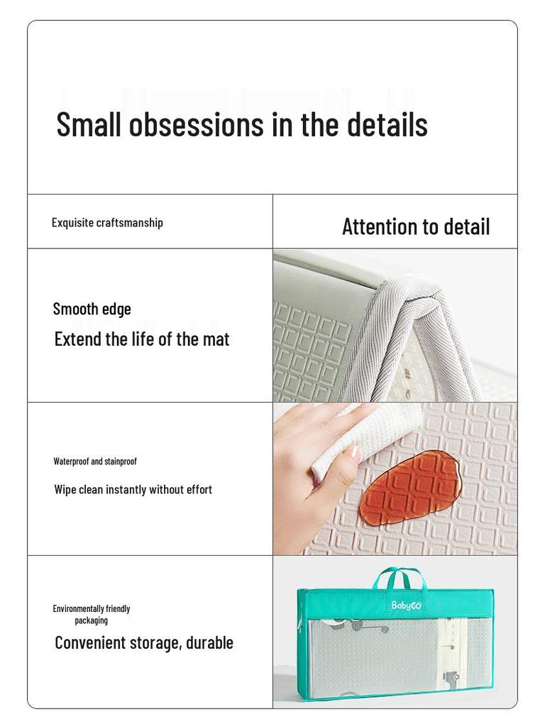 BABYGO Foldable Infant Crawling Mat - Thick XPE Foam Baby Play Mat for Home