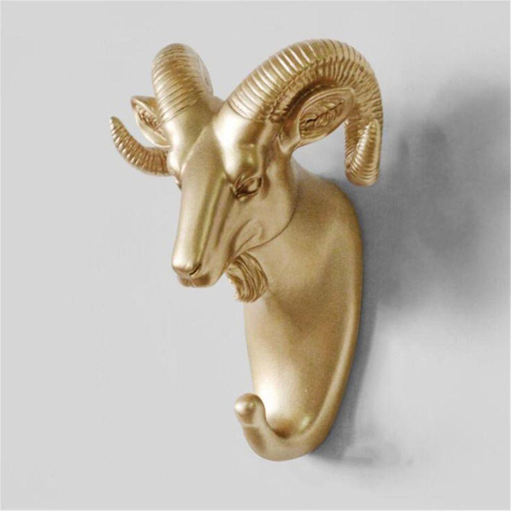 Wall Mounted Wall Hanging Decoration Resin Wall Keys Holder Animal Head Decorative Hook  Door