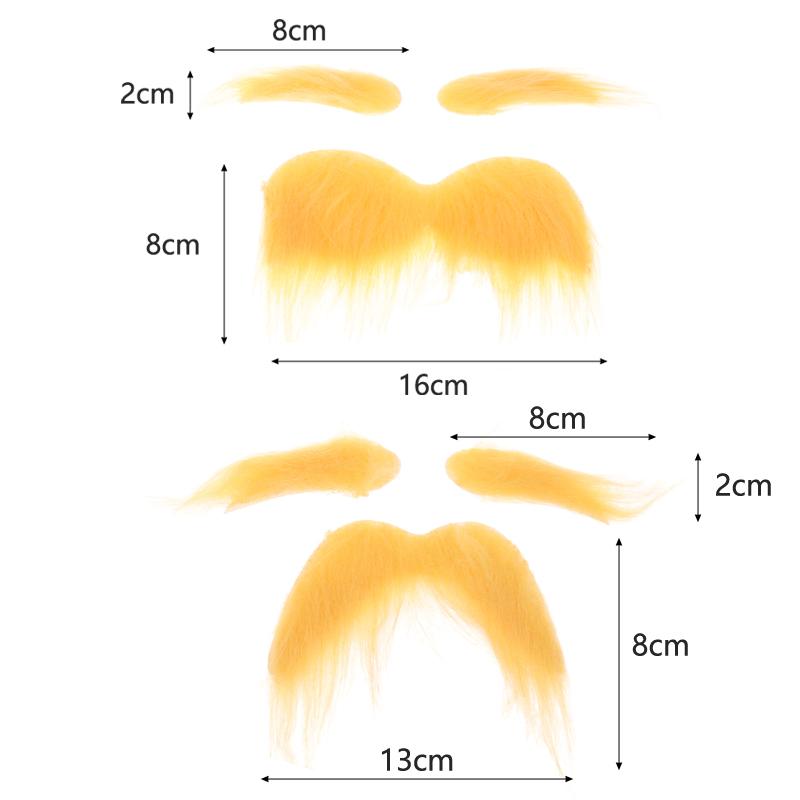 Mustache And Eyebrows Set Self Adhesive Beard Moustache Cosplay Costume Accessories For Kid Adult