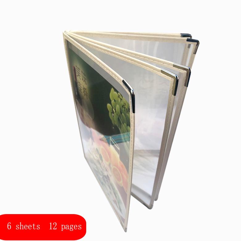 For A4 1/2/3/4/5/ 6/7/8/10/ Slots Single Dobule Three Panel Plastic Menu Holder Transparent Folder Cover