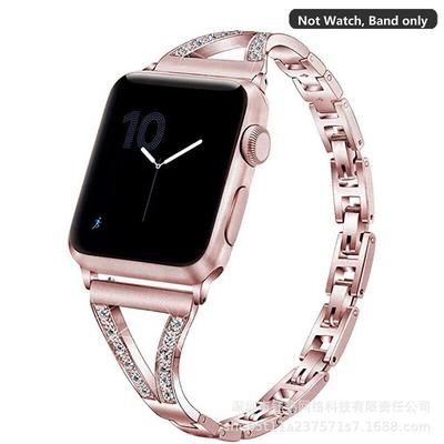 Apple Watch Herringbone Diamond Metal Band for Apple, Samsung, and Huawei Watches