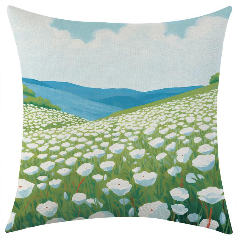 Neue Küstenlandschaft Leinen Druck Kissenbezug Auto Sofa Lendenkissen Kissen