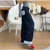High Waist Wide Leg Jeans Women's 2025 Spring Season Worn-In Look Plaid Patchwork Cuffed Denim Loose Fit Straight Leg Trousers