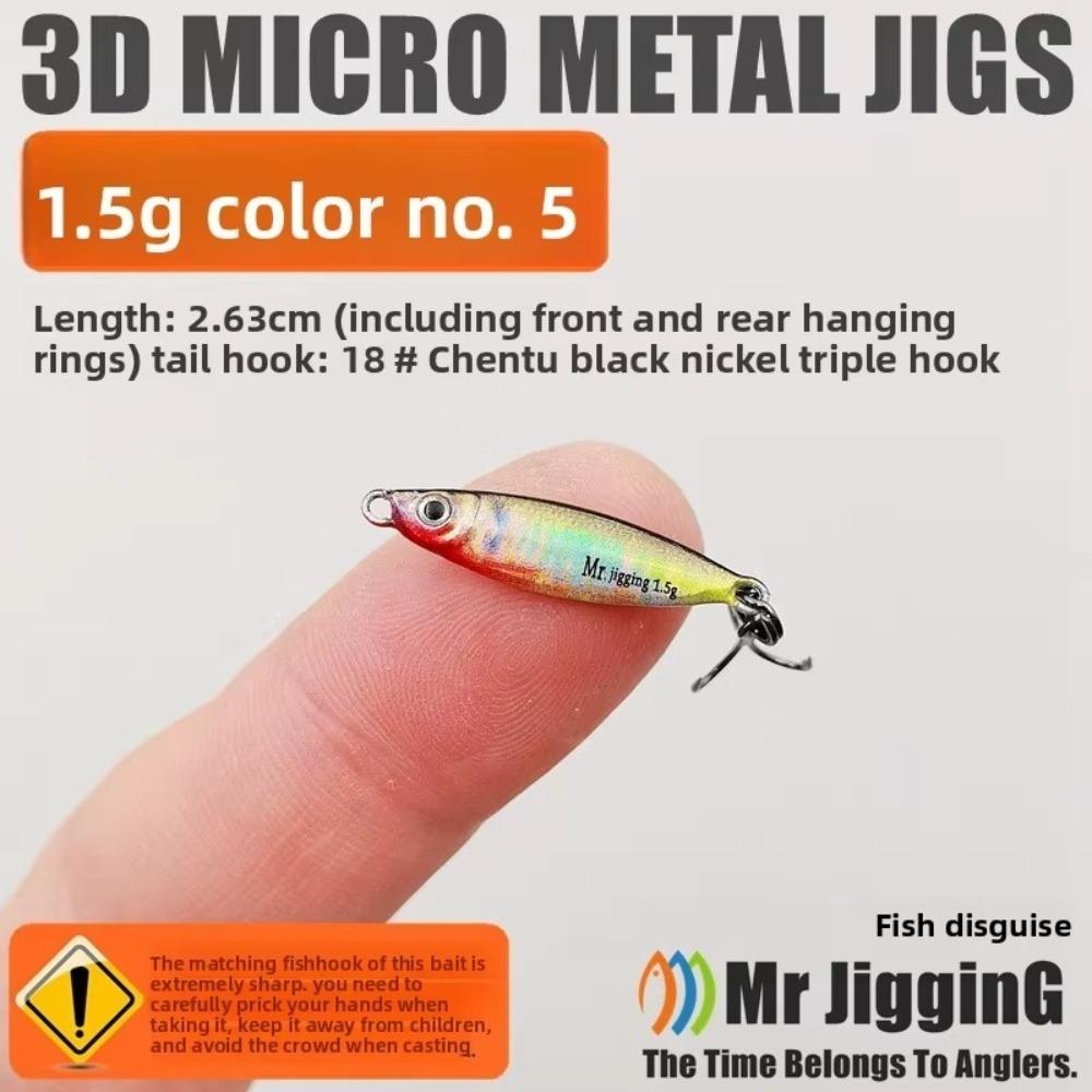 Iron Plate Micro Sized Bait 1.5g Weight 3D Design Metal Cast Jig Spoon Metal Material Mini Size Micro Sequin Fishing Lures Pesca