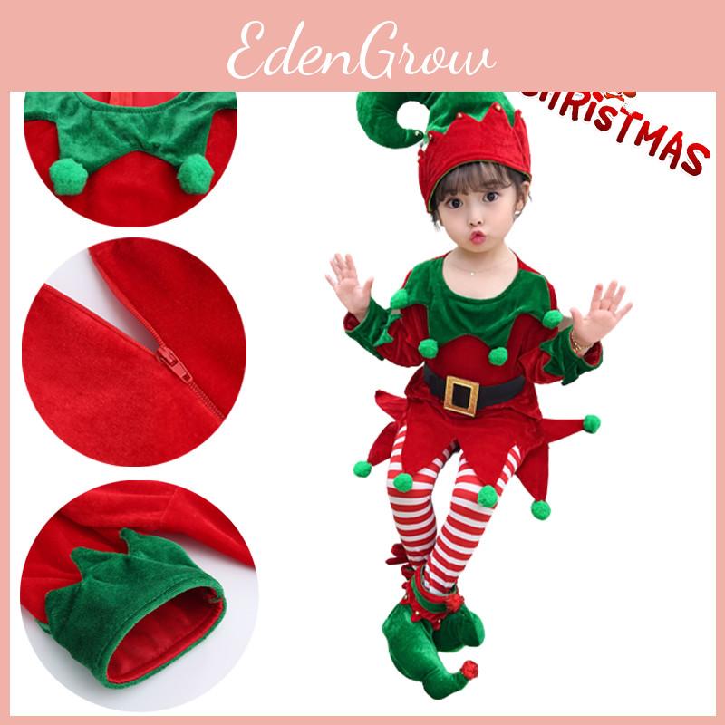 Stunning Christmas Elf Toddler Cosplay Costume With Shoes Stockings