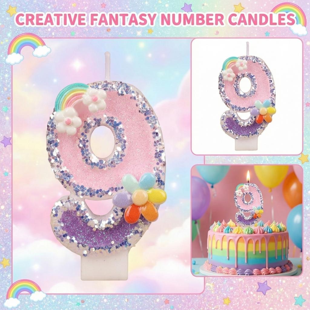 Fashion Cartoon Creative Birthday Candles Party Digital Candles