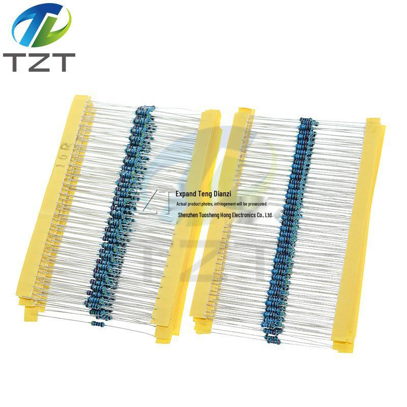 1% Precision Metal Film Resistor Pack: 30 Common 1/4W Five-Color Ring Values, 20 Pieces Each