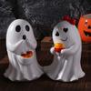 Cartoon Ghost Art Sculpture Resin Ghost Statue Ornament Funny Halloween Ghost Figurine  Cabinet